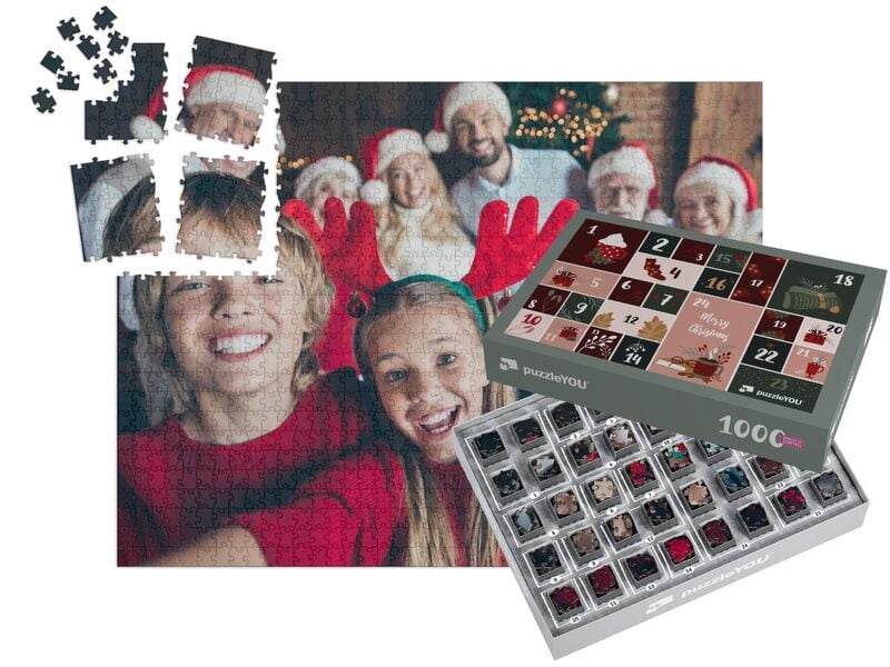 Jigsaw Advent Calendar created with your own photos - Photo Puzzle 1000 pieces incl. jigsaw puzzle box